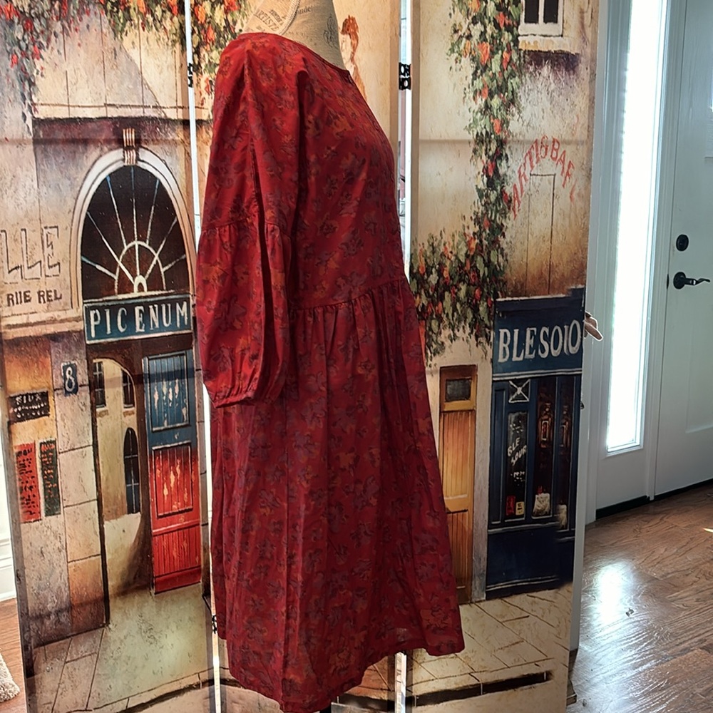 Gudrun Sjoden Woven “Petunia” Dress, Red Print, Size Medium - Picture 5 of 10